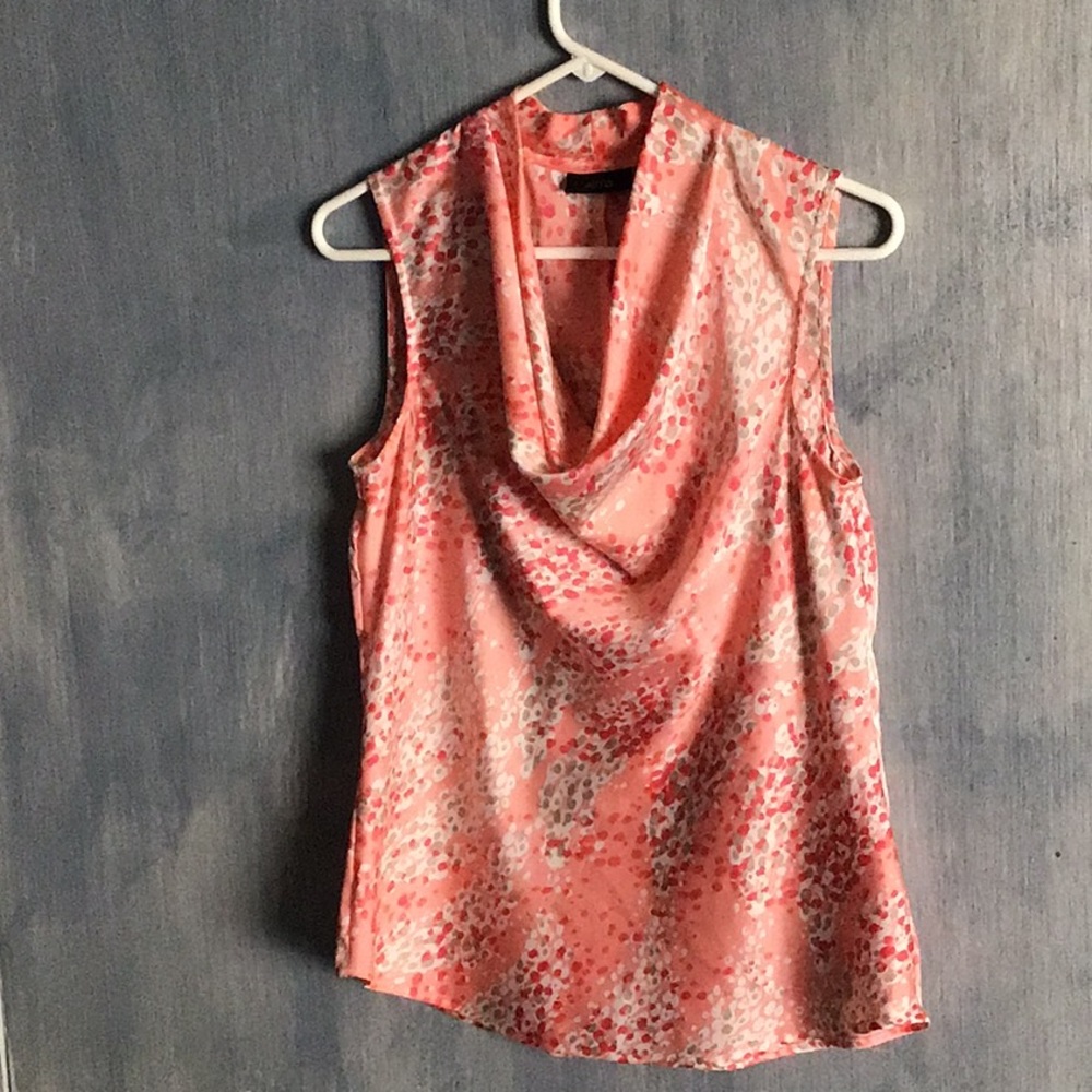Apt. 9 Peach print cowl neck top